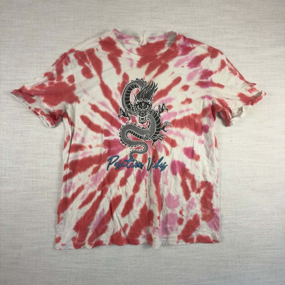 No Boundaries Dragon Positive Vibes Tie Dye T-Shirt XL (15-17)